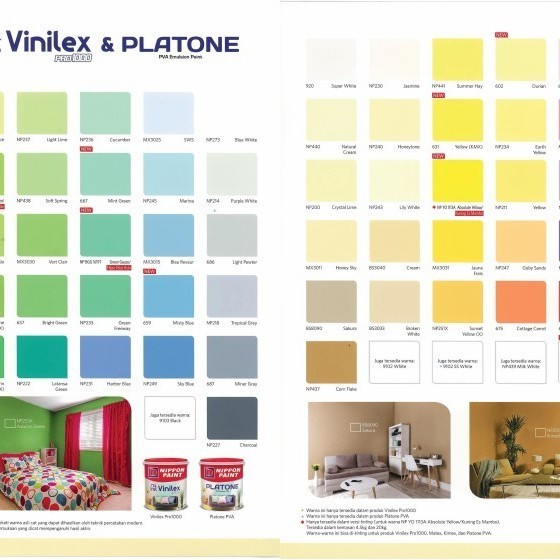 Vinilex Pro 1000 Cat Tembok Gypsum Putih & Warna Pail Pel 20 Kg 20Kg