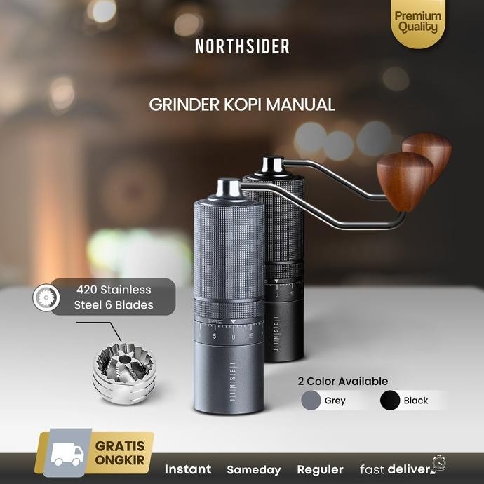 

Jinsei coffee grinder kopi manual stainless conical Burr 6 Core JS-G3