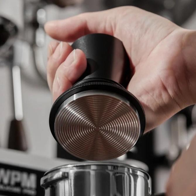 

Calibrated Adjustable Click Coffee Tamper Kopi 51mm 58mm Ripple Flat