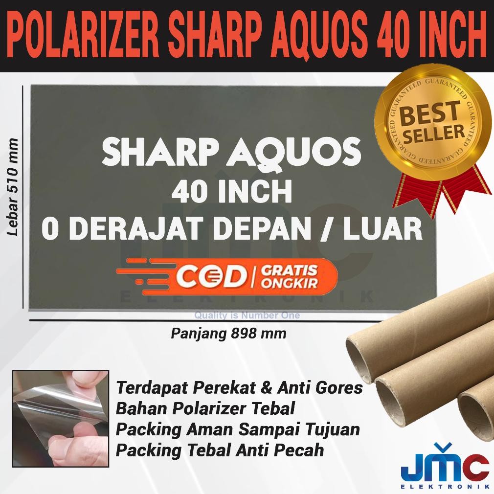 POLARIS LCD TV AQUOS 40 INCH 0 DERAJAT LAPISAN DEPAN POLARIZER POLARIZED 40" IN
