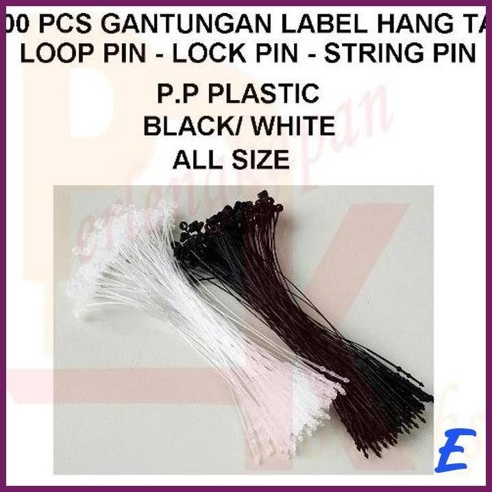 

| PLK | LOOP LOCK STRING PIN TALI GANTUNGAN MEREK LABEL HANG TAG 5000 PCS PLASTIK 3 4 5 6 7 INCH PP PLASTIC STRING HANGING TAG LABEL ROPE
