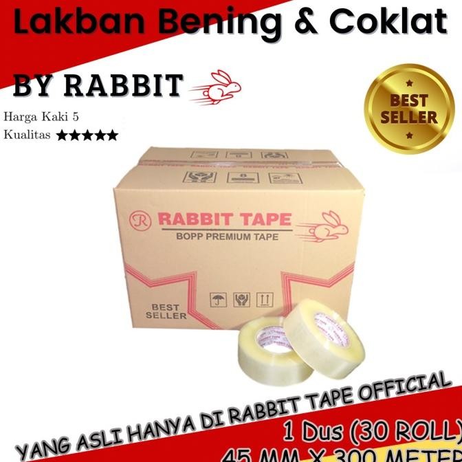 

NEW Dus Lakban Bening / Lakban Coklat RABBIT TAPE 2 inch x 500 Yard - 300M