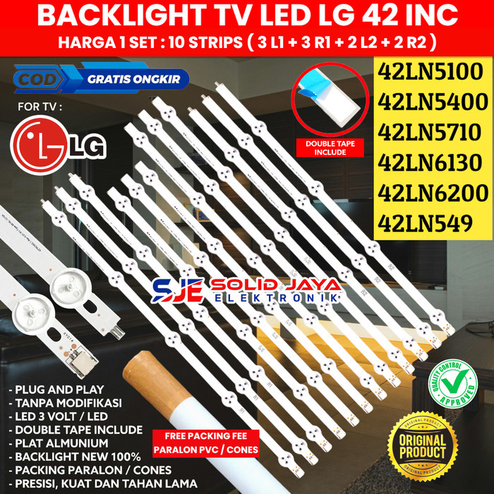 BACKLIGHT TV LG 42 INC 42LN5100 42LN5400 42LN5710 LAMPU BL LED 42LN