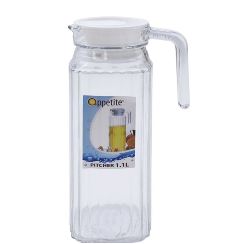 Yvette - Botol Minyak Goreng Bahan Kaca + Penutup Kapasitas 1 Liter