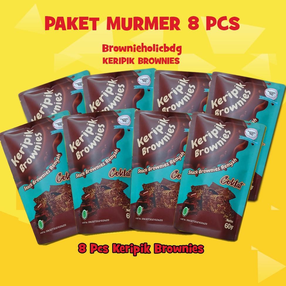 

Paket 8 Bungkus Keripik Brownies Crispy Coklat Brownieholicbdg