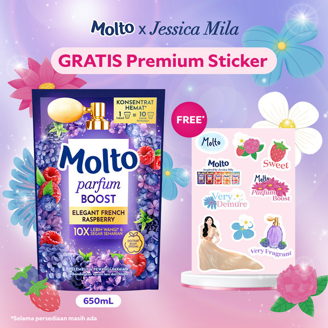 Buy 1 Molto Pelembut & Pewangi Pakaian Softener Konsentrat Luxury Parfum Elegant French 650ml FREE S