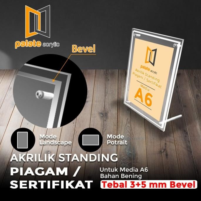 Baru Acrylic Sertifikat Portrait / Landscape / Akrilik Frame / Bingkai