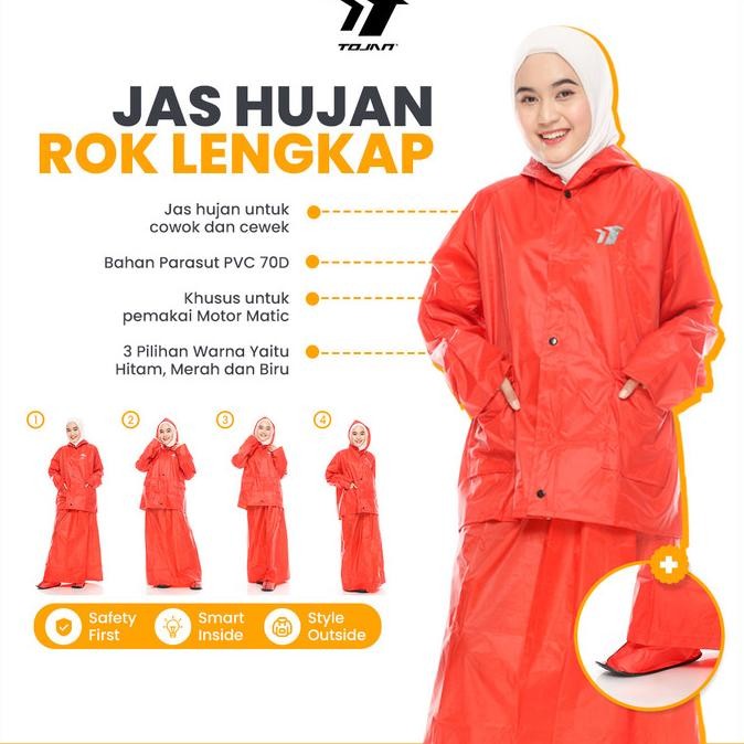 HRG DISKON Jas Hujan Rok Tojan Pria Wanita Setelan Mantel Ujan Dan Jas Sepatu