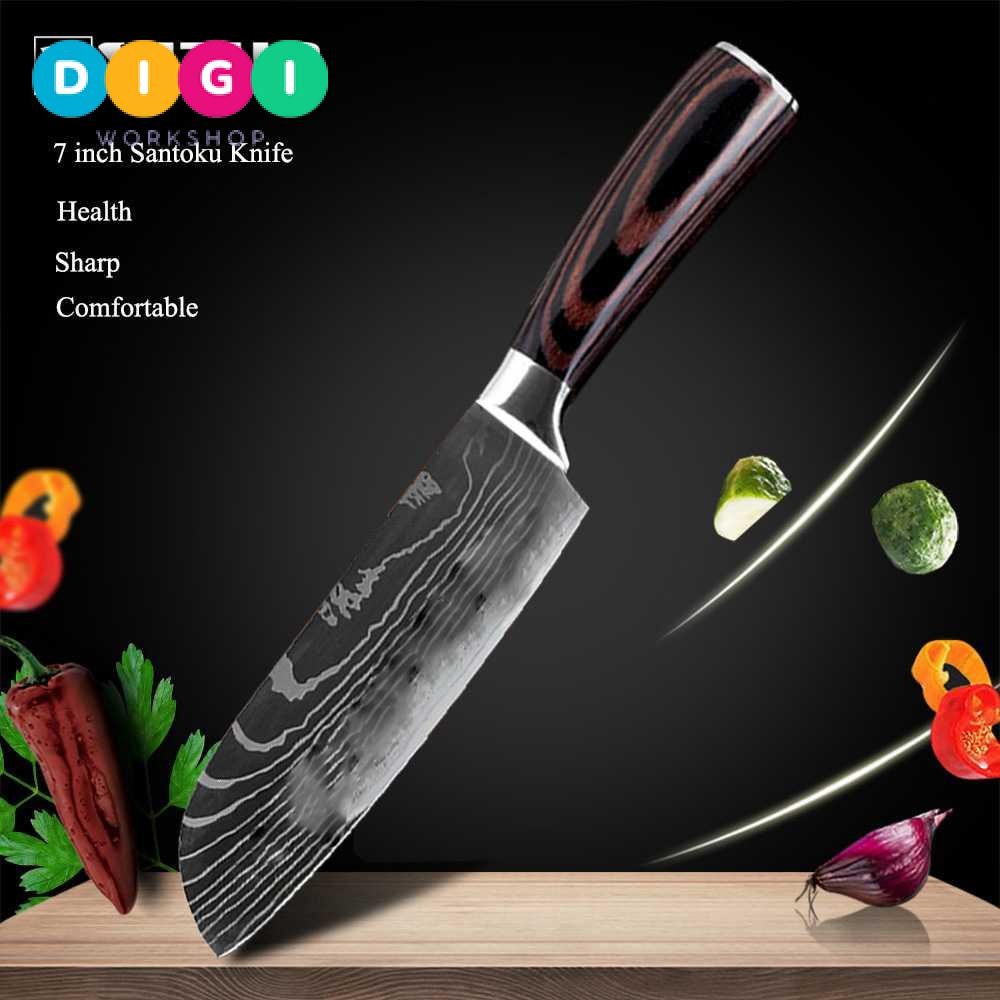 Pisau Dapur Stainless Steel Chef Damascus Pattern