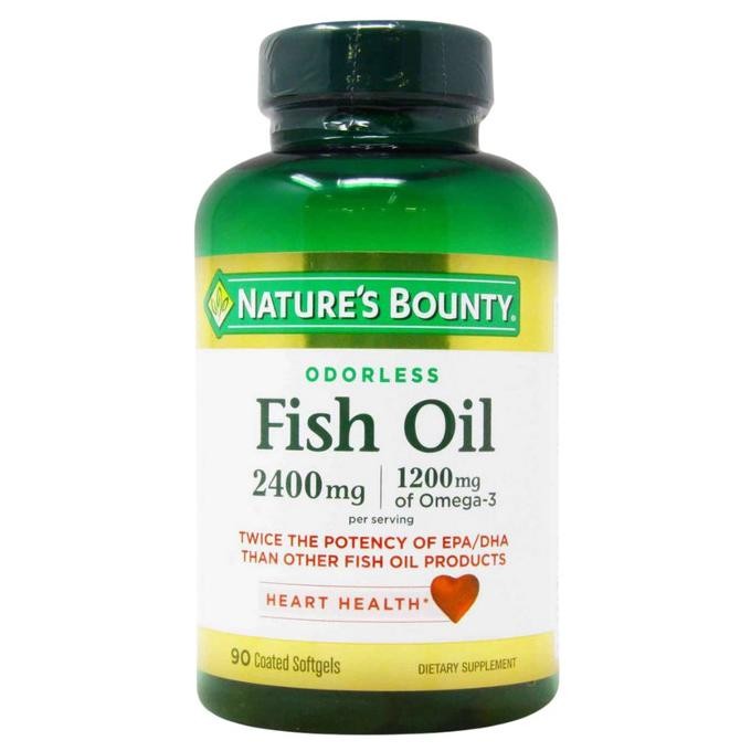Nature's Bounty Odorless Fish Oil 2400mg 2400 mg Minyak Ikan Omega