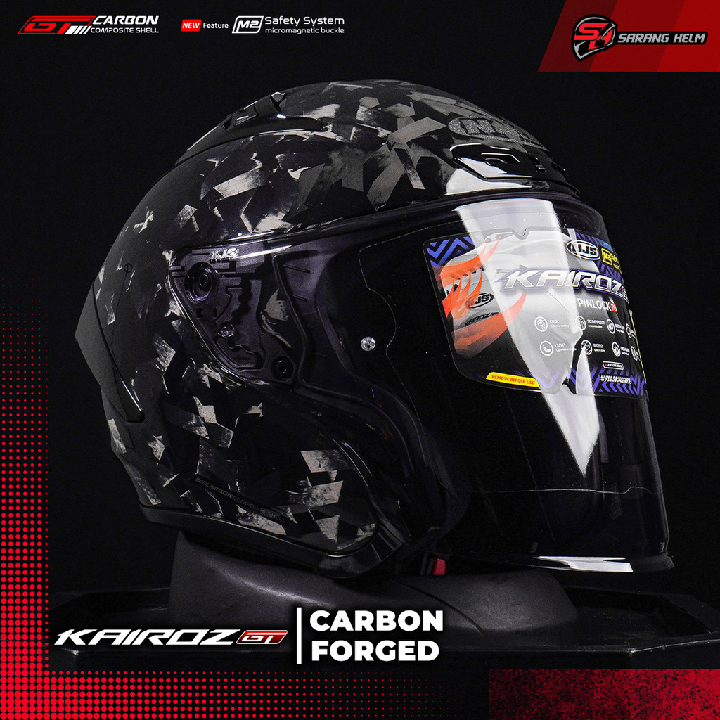 NJS Kairoz GT Carbon Forged Gloss/Doff (FREE PINLOCK) - Helm Half Face | Kairoz GT | GT Series | GT 