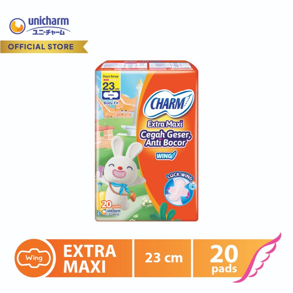 Charm Pembalut Body Fit Extra Maxi 23cm Wing 20 pads