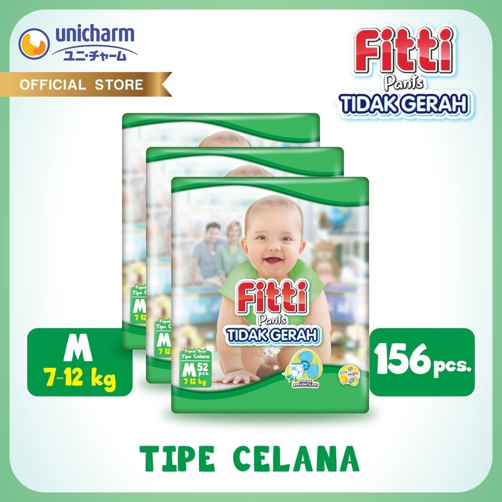FITTI PANTS M 52 - Popok Celana - 3 Packs