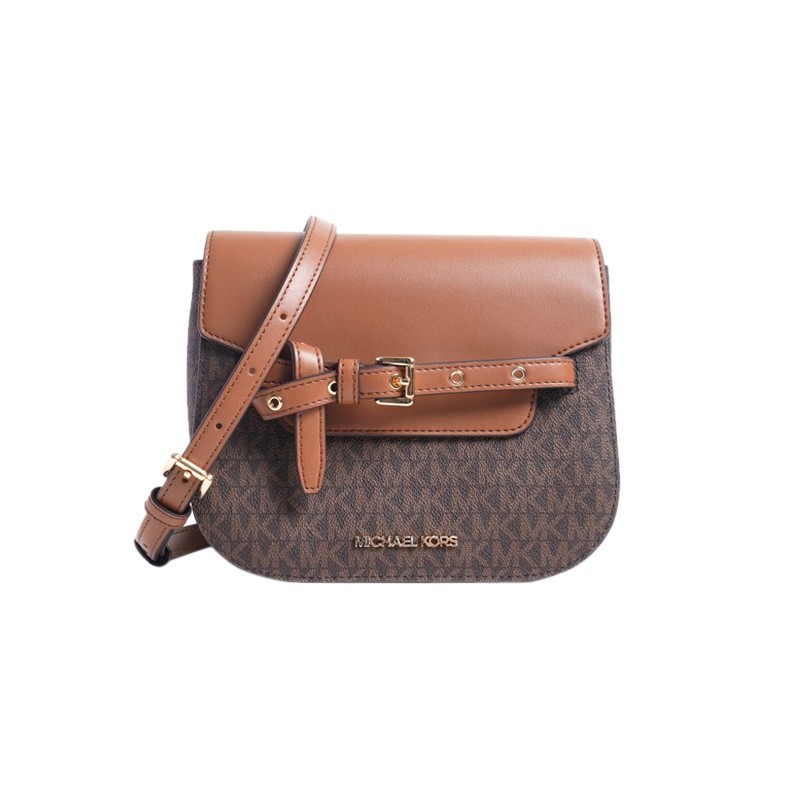 Tas Wanita Cewek Perempuan MK Emilia Small Logo Crossbody Bag - Brown 100% ORIGINAL
