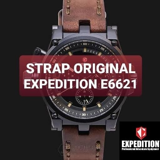 STRAP KULIT TALI JAM EXPEDITION E6621 E 6621 ORIGINAL GENUINE LEATHER