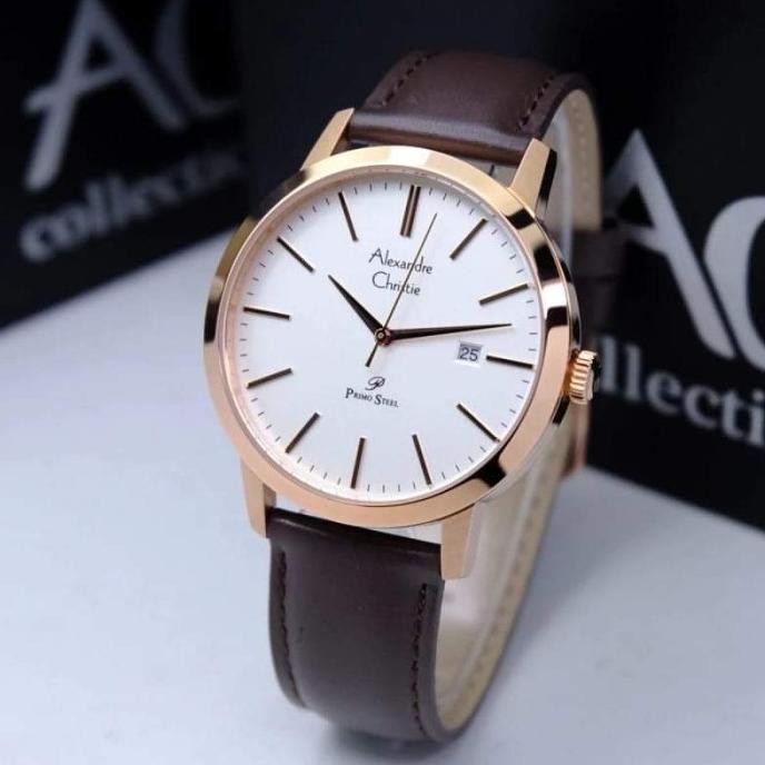 ALEXANDRE CHRISTIE AC1007 AC 1007 strap kulit jam pria