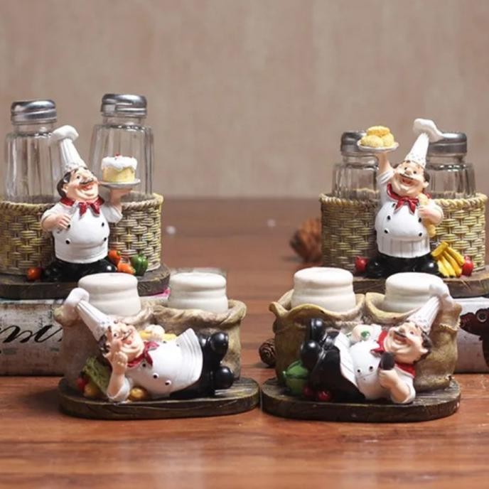 PAJANGAN PATUNG KOKI ITALIA LUCU WADAH BUMBU / CHEF FIGURINE SERIES - ITS ME D109 1111T