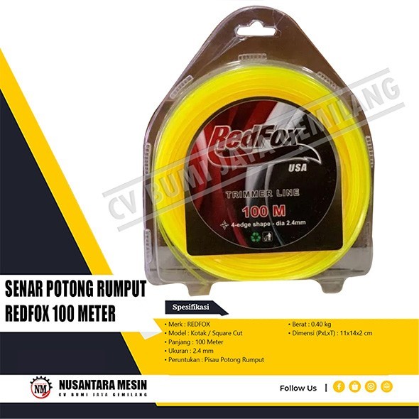 SENAR MESIN POTONG RUMPUT REDFOX 100M