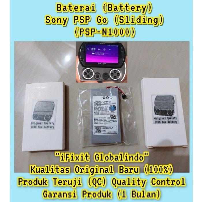 Baterai Battery Sony PSP Go (Sliding) (PSP-N1000) (Original Baru 100%)