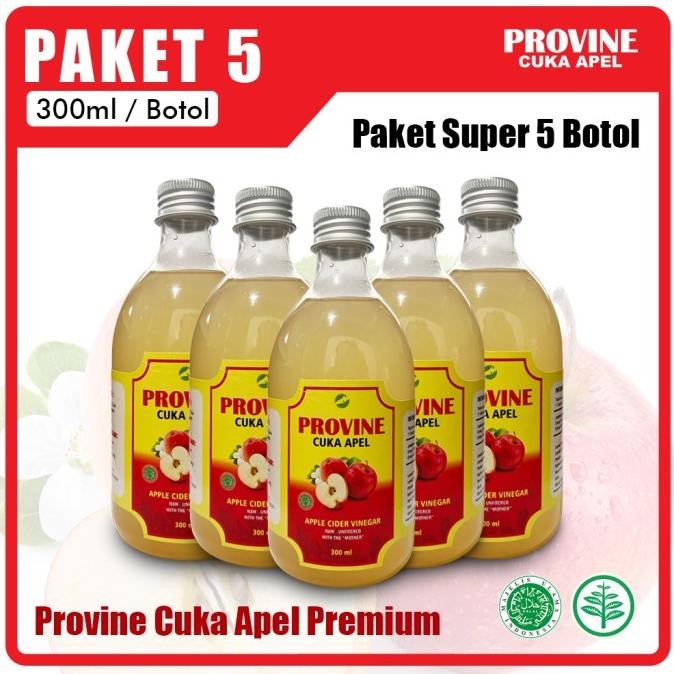 

PAKET 5 BOTOL PROVINE CUKA APEL MURNI ORIGINAL 300ML