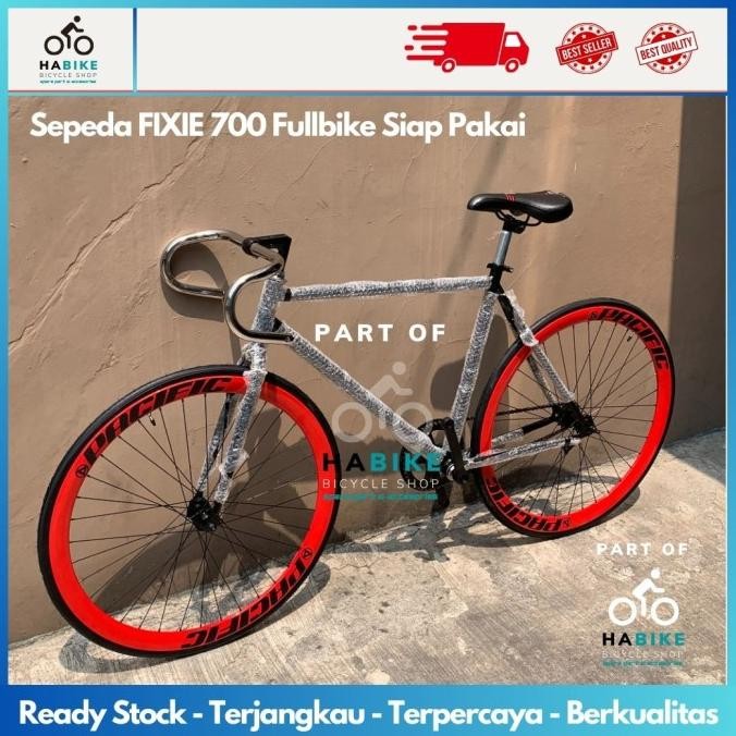 Fixie Gojek/Instant Sepeda Fixie Fullbike Rakitan Classic Warna Netral PACIFIC Rim Dengan Rem Terped