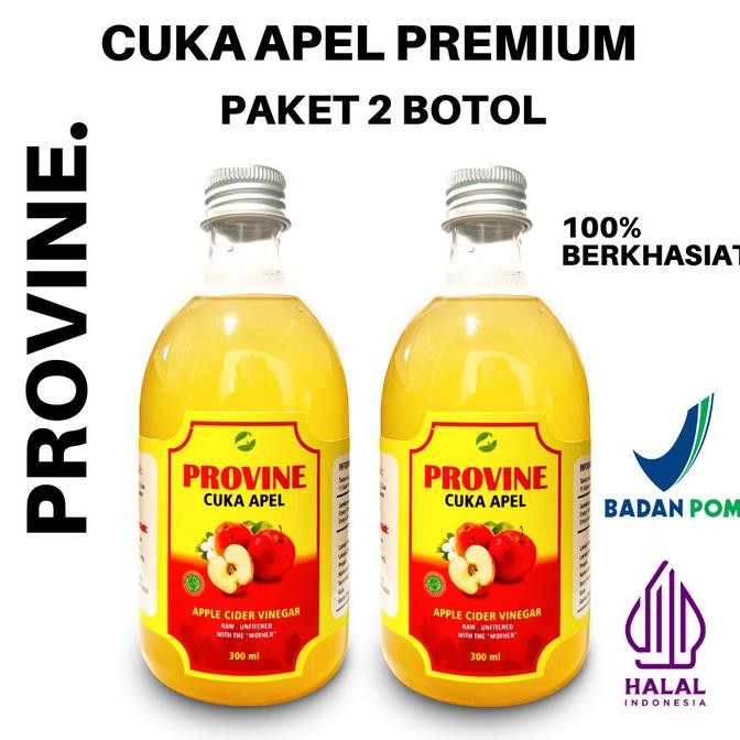 

[PAKET 2 BOTOL] PROVINE CUKA APEL PREMIUM HALAL & BPOM With Mother