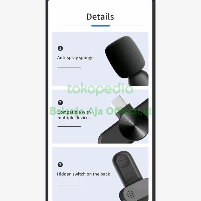 Mic Wireless Clip On Smartphone Microphone Lavalier Vlogger Youtuber