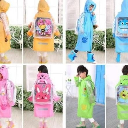 JAS HUJAN ANAK SO CUTE BESERTA TEMPAT RANSEL TAS SEKOLAH MANTEL HUJAN