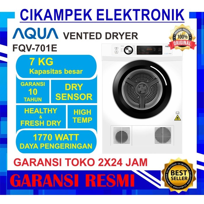 MESIN PENGERING PAKAIAN DRYER AQUA FQV-701E