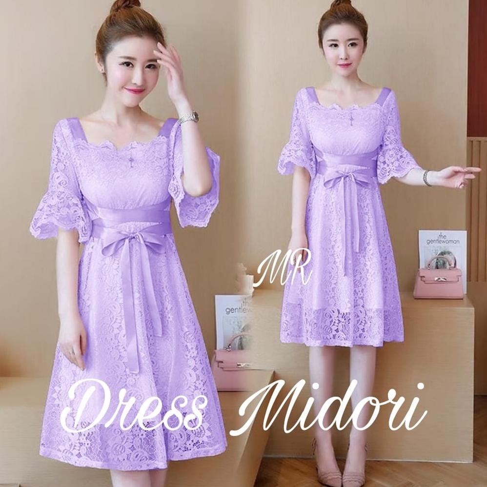 CR - Dress BRUKAT NATAL MIDORI / MINI DRESS BROKAT ALA KOREA / gaun pesta kondangan terbaru party dr