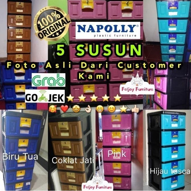 LEMARI PLASTIK / RAK PLASTIK SERBAGUNA / EXCEL / LACI PLASTIK 5 SUSUN