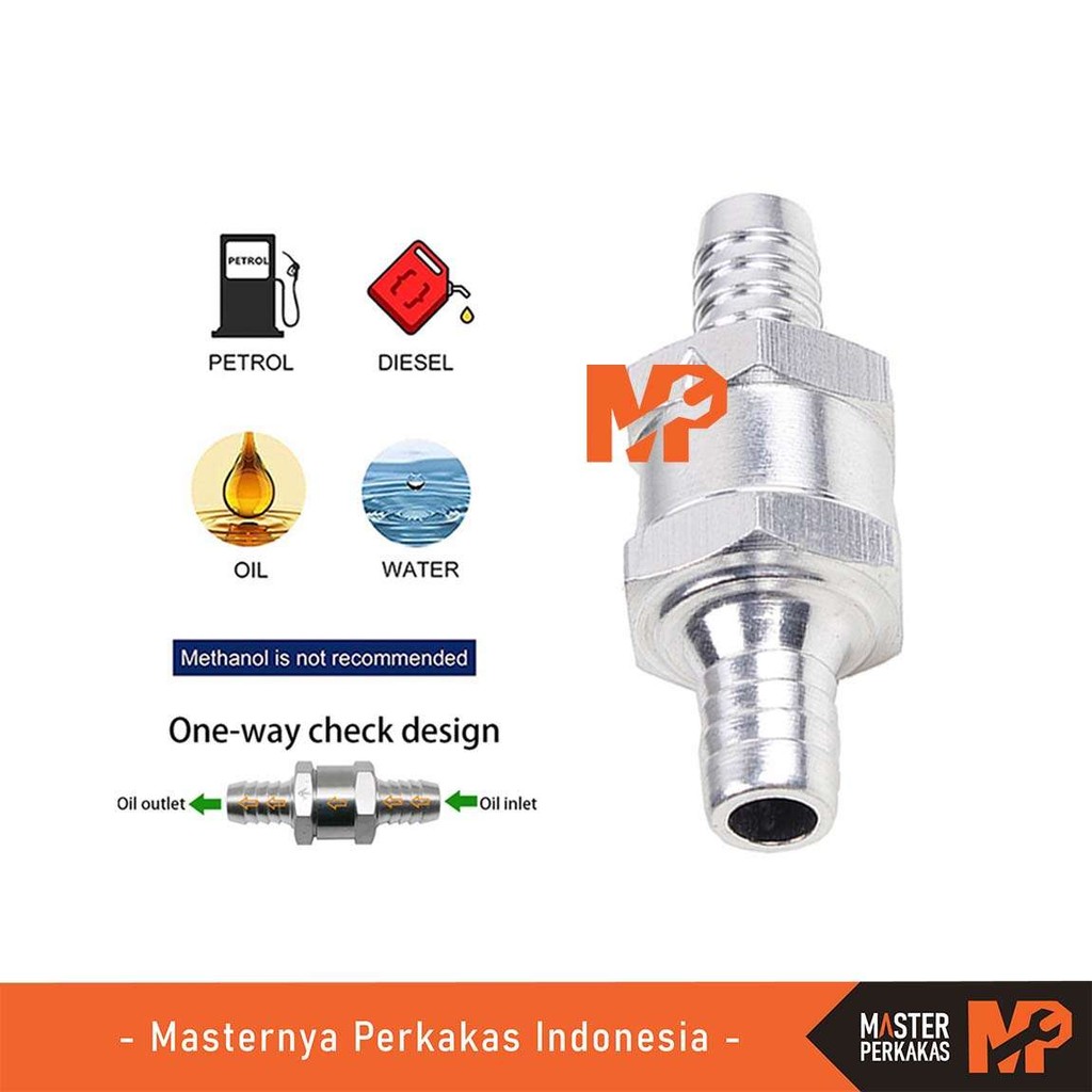 MP Satu Katup Arah Bahan Bakar 6-12mm AH94 / Check  Valve One Way Fuel / Return Aluminum Foot / Sola