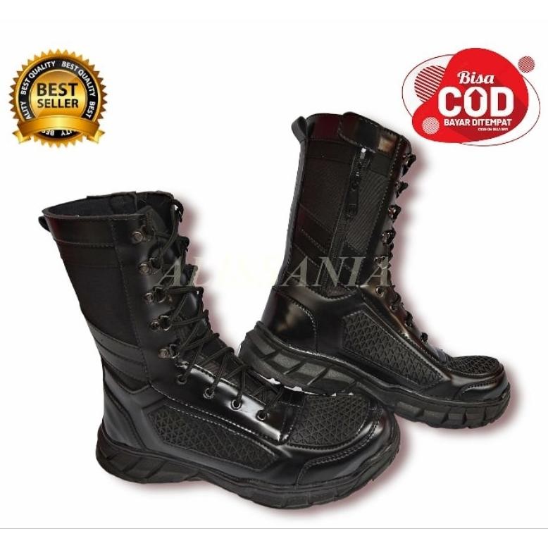 Sepatu Polisi Pdl Pdh Satpam Satpol Pp Safety Karet Jaring Pria Tni Polri Security Pria Keren