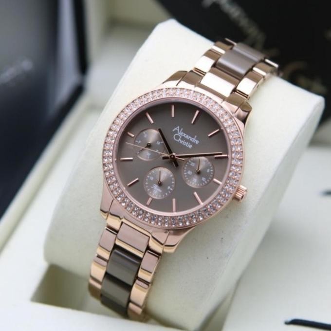 ALEXANDRE CHRISTIE AC2914 AC 2914 GREY ROSEGOLD JAM WANITA ORGINAL