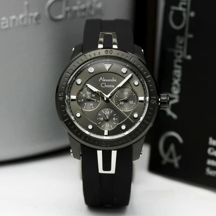 ALEXANDRE CHRISTIE AC2772 AC 2772 FULL BLACK JAM TANGAN WANITA