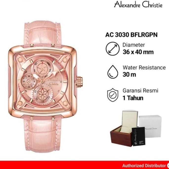 JAM TANGAN WANITA ALEXANDRE CHRISTIE AC3030 AC 3030 PINK ROSEGOLD