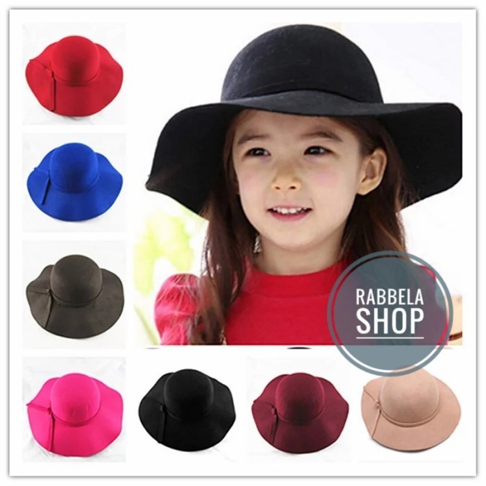 

Alenia - Topi Floppy Hat Anak,Floppy Hat, Topi Lebar Anak Bahan Woll Import