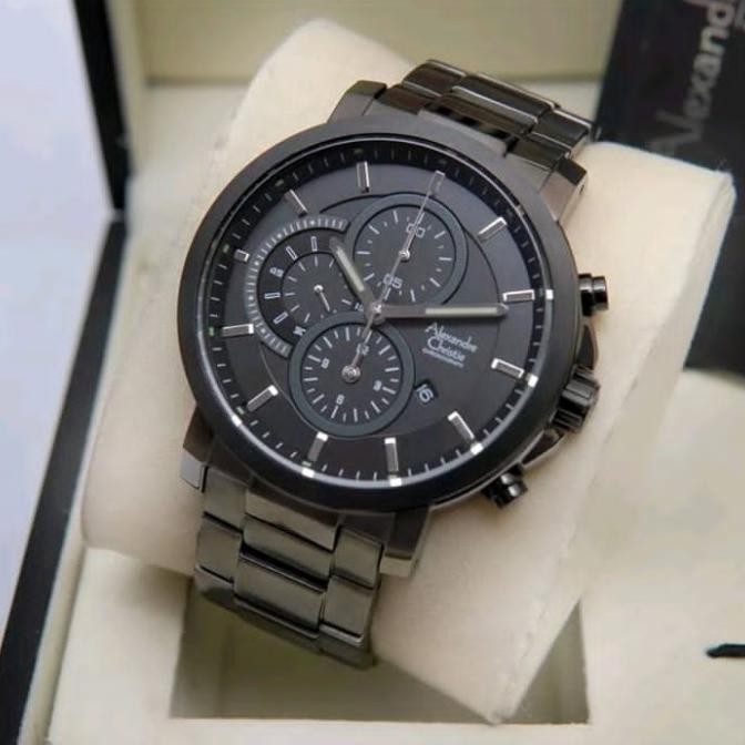 ALEXANDRE CHRISTIE AC6350 AC 6350 BLACK GREY JAM TANGAN PRIA ORIGINAL
