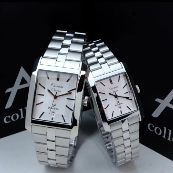 ALEXANDRE CHRISTIE AC1019 AC 1019 KULIT LEATHER STRAP COUPLE WATCH