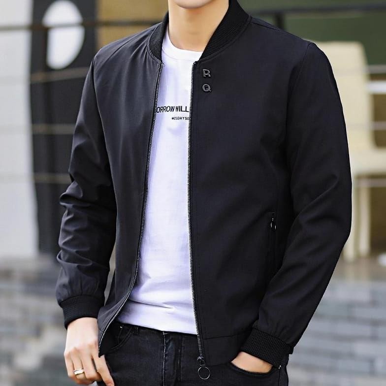 Jaket Pria Bomber Polos Depan Belakang Ori Kain Tasland Jacket Boomber Kekinian Jaket Motor