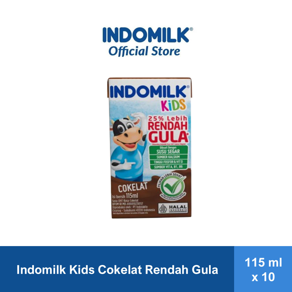 

Indomilk Kids Cokelat Rendah Gula UHT 115ml x10