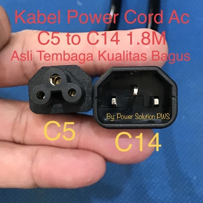 Kabel Power Ac Cord C14 to C5 / C14 to colokan Notebook / C14-adaptor PROMO