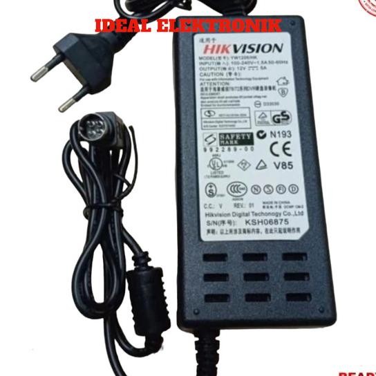 Adaptor Hikvision 12V 5A 4 Pin Dvr Adaptor Nvr Cctv Adaptor Hikvision