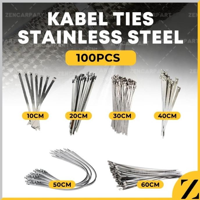 

TERMURAH - Kabel Tis Cable Ties Stainless BESI 4.6 x 100 200 300 400 500 600 mm