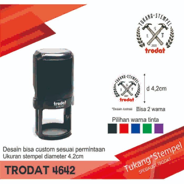 

Trodat 4642 Stempel custom lingkaran bulat diameter 42mm / 4,2cm