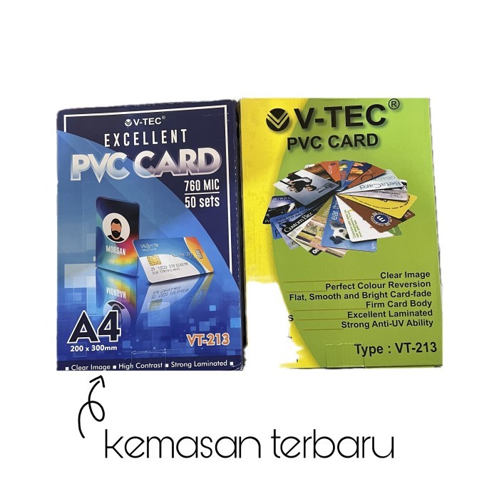 

PVC ID CARD VTEC 50 SET / BAHAN ID CARD 500 KARTU