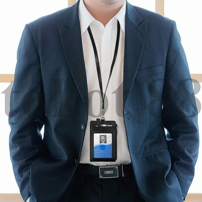 

Unik Genuine Leather Name Tag Id Card Holder Lanyard Wallet Diskon