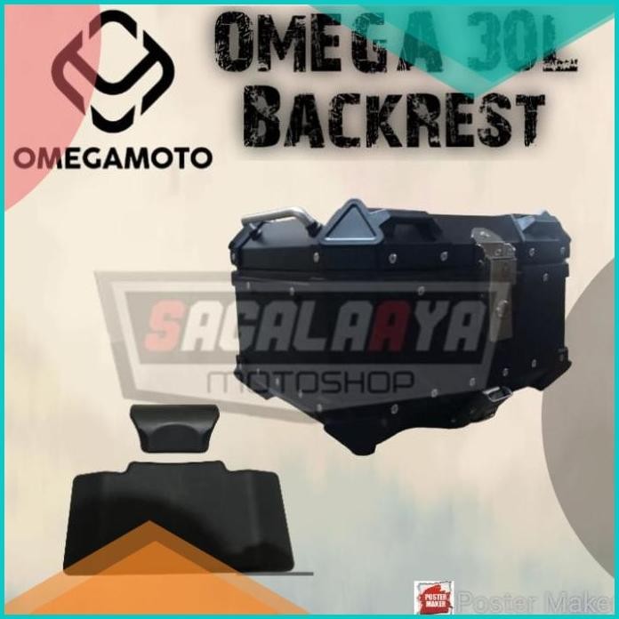 Top Box Pannier OMEGA 30L black Dengan backrest Original OMEGA 140BZ4