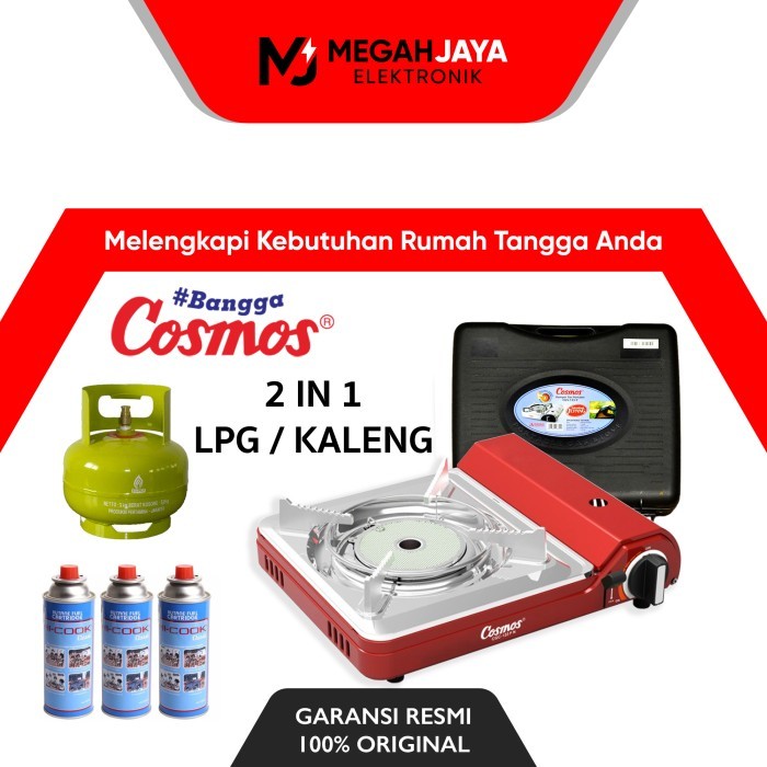 Kompor Gas Portable Tokai CGC-123PN - Merah, 3000W, Baja Tahan Karat, Sistem Pemutus Gas Otomatis