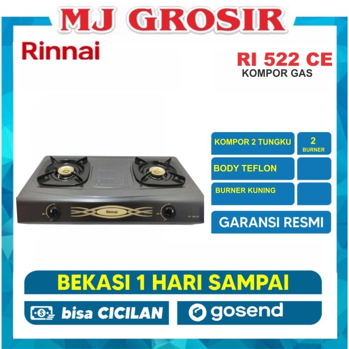 KOMPOR 2 TUNGKU RINNAI RI 522 CE RI522CE
